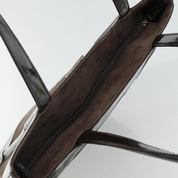 GUCCI Tote Bag Suede Leather Brown - Picture 6 of 13